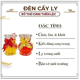 Đèn Cầy Ly Cúng Q13 Bông Cúc Cao 10cm Cháy Liên Tục 31 Tiếng Đồ Thờ Cúng Thiên Lộc - Cặp 2 Ly