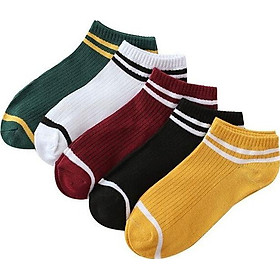 Set 5 Đôi Tất Ngắn Viền Cổ Găn Tăm Mẫu Mới