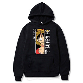 Áo Hoodie Tay Dài Dáng Rộng In Hình Nhân Vật Luffy Trong Phim One Piece Thời Trang Cho Nam