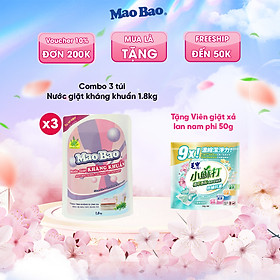 Combo 03 túi nước giặt kháng khuẩn Mao Bao 1800g