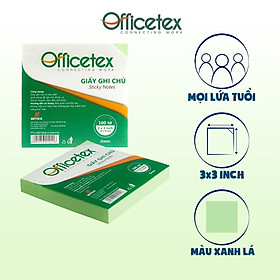 Giấy ghi chú Officetex 3 x 3 dạ quang nhiều màu