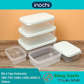 Mua Bộ 6 hộp thực phẩm chữ nhật Hokkaido 500-750-1000-1500-2000-2500ml