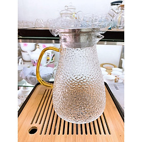 Bình thủy tinh đựng nước chịu nhiệt lên tới 400 độ C vân nhám dáng eo cao - ANTH237