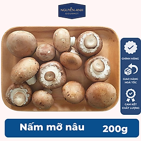 Nấm mỡ nâu tươi 200g nông trại Nấm Xanh Chỉ giao HCM