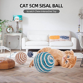 Đồ Chơi Mèo Sisal Ball 5Cm Cat Scratch Nhai Đồ Chơi Tương Tác Cho Mèo Con Mèo