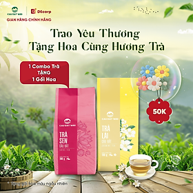 COMBO TÚI TRÀ LÀI 100GR + TÚI TRÀ SEN 100GR I Quà tặng gối bông