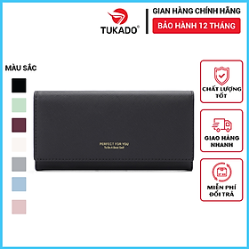 Ví dài nữ cầm tay thời trang PERFECT FOR YOU đựng tiền điện thoại da xước cao cấp cực đẹp giá rẻ PFY31 - Tukado