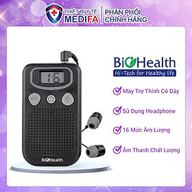 Máy trợ thính bỏ túi BioHealth JH-238 sử dụng tai nghe Headphone hạn chế tiếng ù, tiếng vọng
