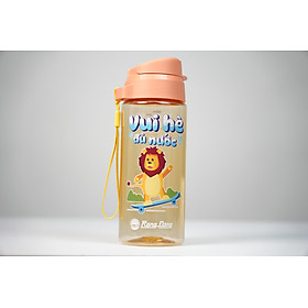 Bình nước cầm tay họa tiết thú cưng kèm dây đeo bình điều chỉnh độ dài, dung tích 500ml, in họa tiết thú cưng bắt mắt