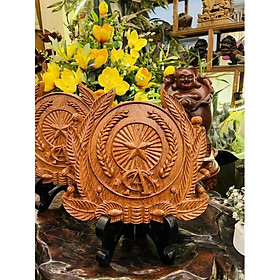 Mua Huy hiệu bằng gỗ hương đá kt 30×34×3cm