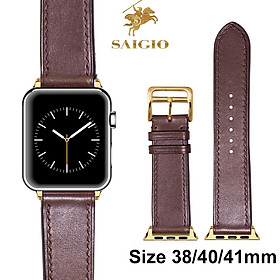 Dây Đồng Hồ Dành Cho Apple Watch 41mm 40mm 38mm, Chất Liệu Da Bò Cao Cấp