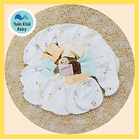 1 Set bao tay, bao chân sơ sinh cao cấp CUNCON, chất vải cotton co giãn 4 chiểu mềm, mịn, thoáng mát