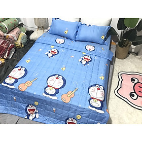 Bộ Chăn Ga Gối Hè Thu 5 Món (Gồm 1 Chăn hè chần bông+ 1 Ga bo chun+ 2 Vỏ gối nằm+1 Vỏ gối ôm) Mã CH201