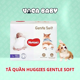Tã bỉm QUẦN Huggies Gentle Soft - Corgi miếng êm mềm nâng niu làn da bé Size L40 miếng