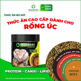 Thức ăn bò sát Rồng Úc GREENABC - Bearded Dragon – Hàm lượng protein 44.9% giúp tăng trưởng nhanh, lên màu đẹp, phát triển toàn diện – Hộp 68g