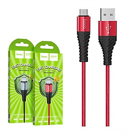 Cáp sạc bọc dù hoco x38 New Micro usb 2.4a dây dài 1m cho andoird giao mầu ngẫu nhiên - hàng chính hãng