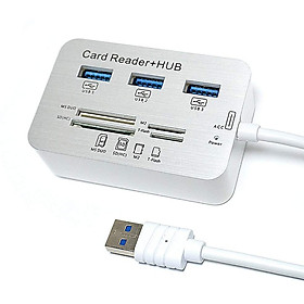 Mua Bộ Chia USB 3 Cổng 3.0 + Đầu Đọc Thẻ Nhớ Đa Năng - HUB USB 3.0/3.1 + Card Reader 5/10 Gbps