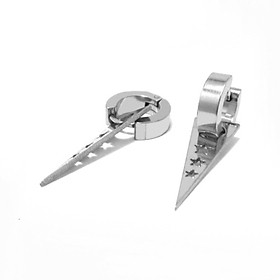 Bông tai nam inox thời trang kiểu khoen tam giác trangsucpt màu mạ vàng trangsucpt thép không gỉ PTLTNA129