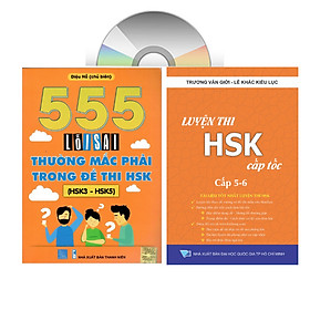 Nơi bán Combo 2 sách: 555 Lỗi sai thường mắc phải trong đề thi HSK (HSK 3 đến HSK 5)+ Luyện thi HSK cấp tốc tập 3 - tương đương HSK5+6 (kèm CD) - Giá Từ -1đ