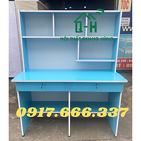 Mua BÀN LÀM VIỆC VÁN OKAL ĐÔI 2 CHỔ NGỒI MÀU XANH DƯƠNG DÀNH CHO BÉ HỌC TẠI NHÀ - 1M2X1M45X45CM