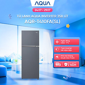 Freeship toàn quốc - Tủ lạnh ngăn đông trên Aqua 358L AQR-T410FA(SL) - Bảo hành 2 năm - Hàng chính hãng