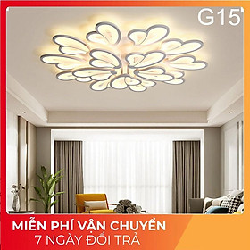 Mua ĐÈN ỐP TRẦN trang trí  đèn LED phòng khách G15  15 cánh 3 chế độ sáng kèm điều khiển từ xa