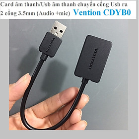 Card âm thanh / usb âm thanh chuyển Usb ra 2 cổng 3.5mm Vention VAB-S13 / CDKHB / CDYB0  - Hàng chính hãng