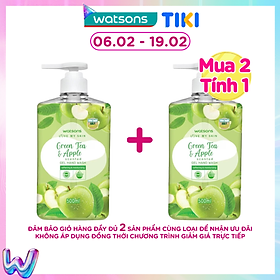 Gel Rửa Tay Watsons Love My Skin Green Tea Apple Scented Gel Hand Wash 500ml