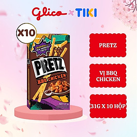 Bánh que vị gà nướng GLICO Pretz BBQ Chicken Flavour 31g Combo 10 hộp