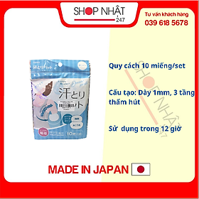 Bộ 10 miếng dán thấm mồ hôi vùng nách nội địa Nhật Bản