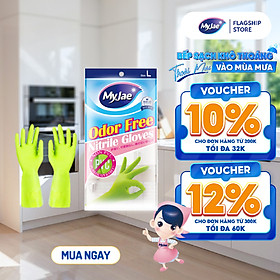 (Chọn Size) Găng tay Nitrile Không Mùi MyJae Rửa Chén, Bát, Dọn Dẹp Nhà Cửa