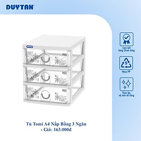 Tủ nhựa DUY TÂN A4 nắp bằng 3 ngăn (26 x 34.2 x 31 cm) - 33434