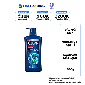 Dầu Gội Clear Men Cool Sport Bạc Hà 630g