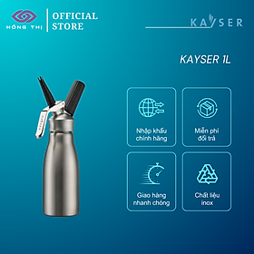 Mua Bình Xịt Kem Tươi bằng Inox hiệu KAYSER dung tích 0.5 Lít mã hàng 4051 (Bình và đầu Inox) - Hàng Nhập Khẩu
