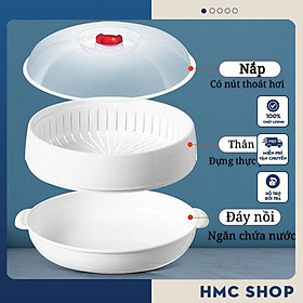 Mua Nồi hấp thức ăn cao cấp dùng cho lò vi sóng nồi hấp nhựa chịu nhiệt cao cấp