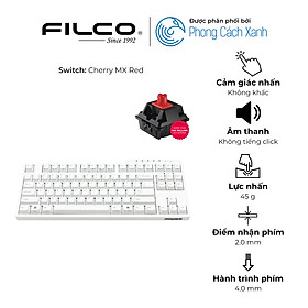 Bàn phím cơ không dây Filco Majestouch Convertible 3 Hakua Fullsize/Tenkeyless - Hàng Chính Hãng