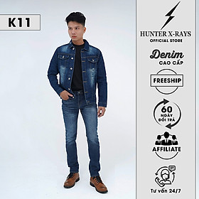 Áo Khoác Nam Jeans Cao Cấp HUNTER X-RAYS Form Straight Cotton Màu Xanh Wash Rách – Hunter X-Rays K11