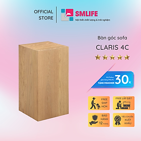 Mua Bàn góc sofa hình hộp chữ nhật có bánh xe hiện đại SMLIFE Claris 4C | D30 5 x R30 5 x C59 8cm | gỗ Cao Su và Veneer Sồi