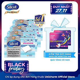 Bộ 4 hộp bông tẩy trang Silcot (82 miếng/hộp)