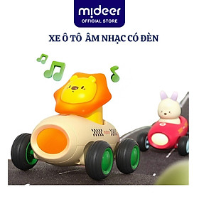 Đồ chơi xe ô tô có nhạc và đèn chạy bánh đà kèm sẵn pin Mideer Inertia Music Car, đò chơi cho bé 1 2 3 tuổi