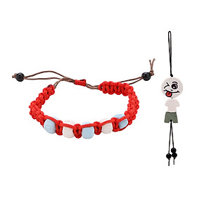 Combo 2 Vòng Tay Hạt Gốm A 209 - Móc Khóa 7cm A 261 (Mẫu Ngẫu Nhiên)