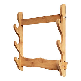 Vintage Style  Holder Support Stand Bamboo Horizontal Mount for Katana Display