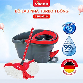 Cây lau nhà VILEDA Turbo Easy Wring&Clean đầu lau tam giác, gồm xô giặt và cây lau nhà - TSU162214