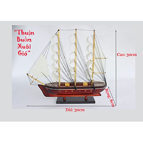 Mua (có video) Mô hình thuyền buồm trang trí 30cm màu trắng