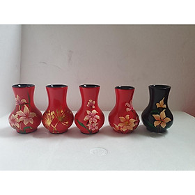 Bình Sơn Mài Họa Tiết Hoa Cao Cấp Thanh Bình Lê size 10x7 cm