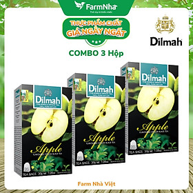 (Combo 3 hộp) Trà Dilmah Apple Hương Táo túi lọc 20 túi x 1.5g 30g - Tinh hoa trà Sri Lanka