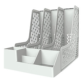 Mua Giá sách để bàn 3 ngăn kèm ống đựng đồ dùng cá nhân thiết kế hiện đại sang trọng  chất liệu nhựa cao cấp - Sắp xếp bàn học  làm việc cho nam và nữ