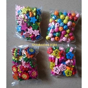 Hạt xâu luồn chuỗi dây, hạt gỗ HOẠ tiết
