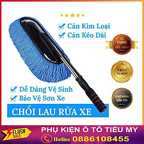 Chổi dẹt lau rửa xe ô tô chuyên dụng - cán kéo dài đa năng