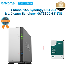 Mua Combo Thiết bị lưu trữ NAS Synology DS120j và 1 ổ cứng HDD cho NAS Synology HAT3300-8TB Hàng chính hãng